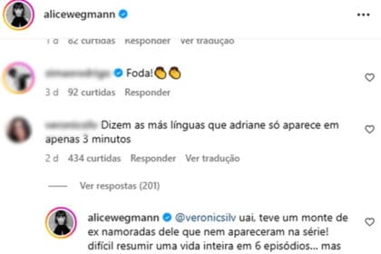 Alice Wegmann se desculpa com Galisteu após falas sobre série de Senna