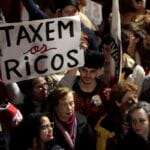 Ato na Avenida Paulista pede taxação de super-ricos e condena tarifaço