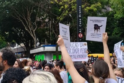 Centenas de pessoas em São Paulo pedem justiça pelo cão Orelha